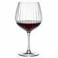 Calice da vino 500 ml in vetro trasparente scanalato con stelo 9.5 x 24 cm