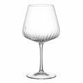Calice da vino 650 ml in vetro trasparente - stelo lungo decorativo
