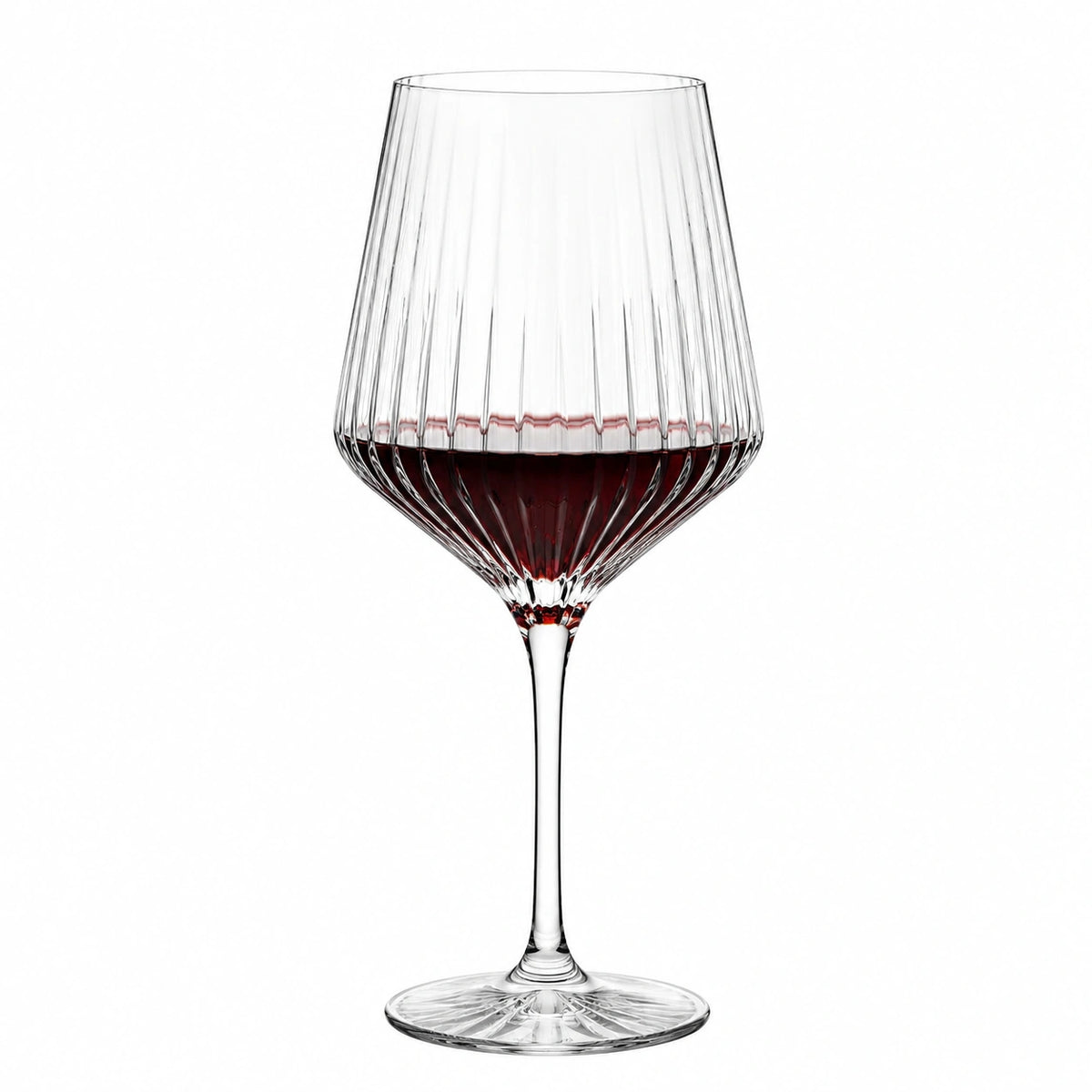 Calice da vino 550 ml in vetro trasparente 9 x 23 cm a stelo scanalato