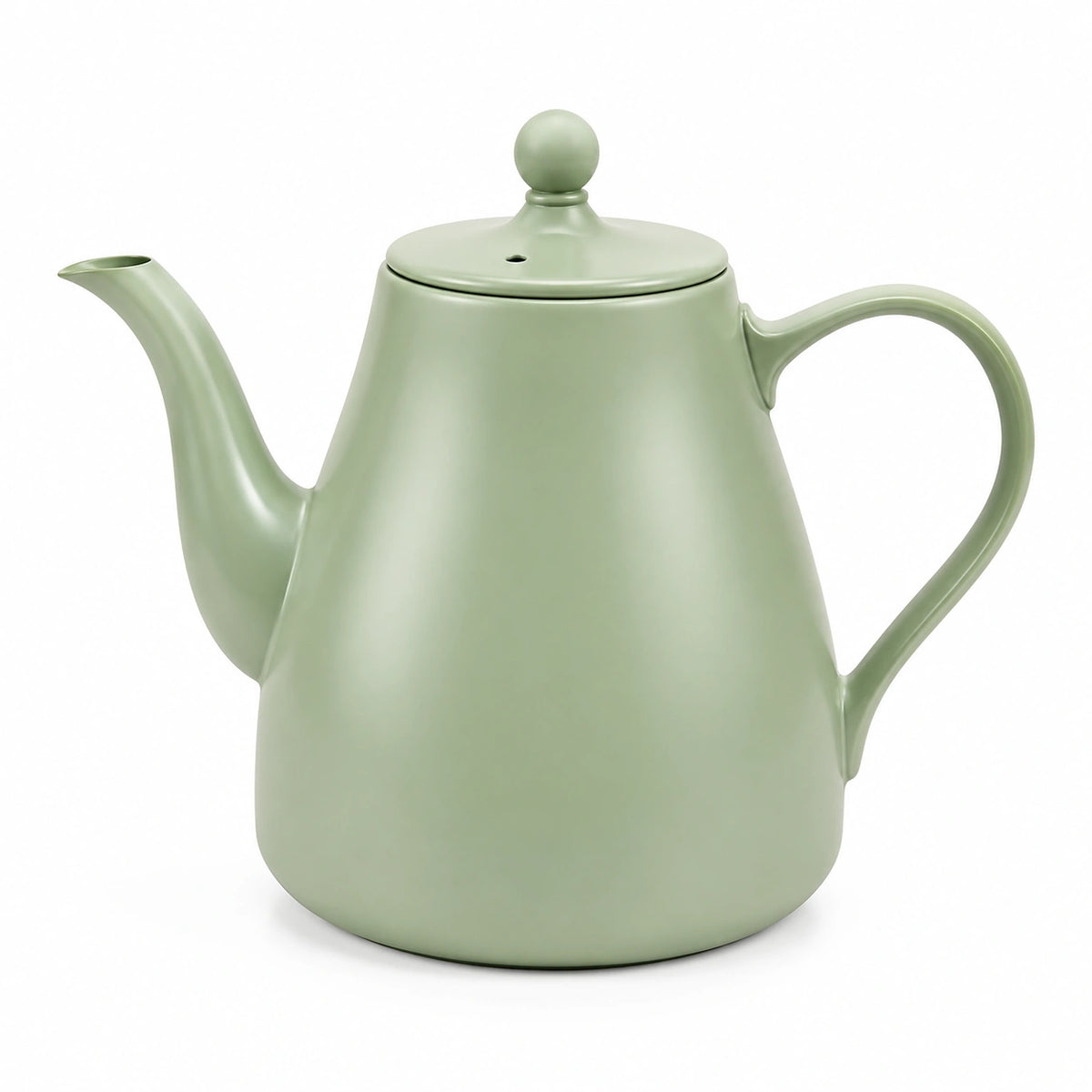 Teiera in ceramica verde salvia 1.00 L con coperchio e beccuccio lungo