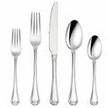 Set posate 5 pezzi in acciaio inox argento lucido stile classico per 1 persona
