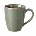 Tazza 350 ml in gres verde smaltato con manico stile rustico