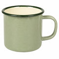 Tazza in ceramica 400 ml verde salvia con bordo verde scuro stile rustico